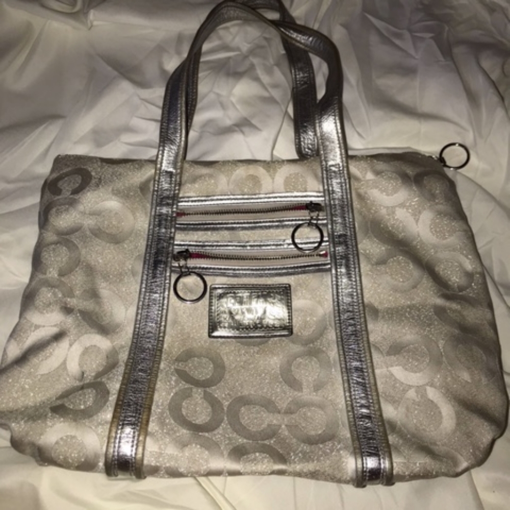 Silver Vintage Poppy Coach Purse 1941